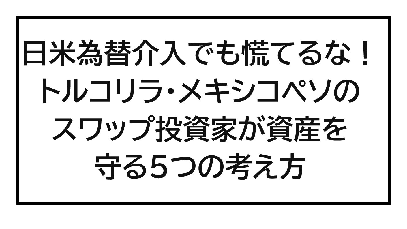 日米為替介入でも慌てるな！トルコリラ・メキシコペソのスワップ投資家が資産を守る5つの考え方